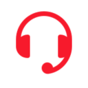 A red headset icon with a microphone, shown on a white background, represents IPTV FRENCH customer support.